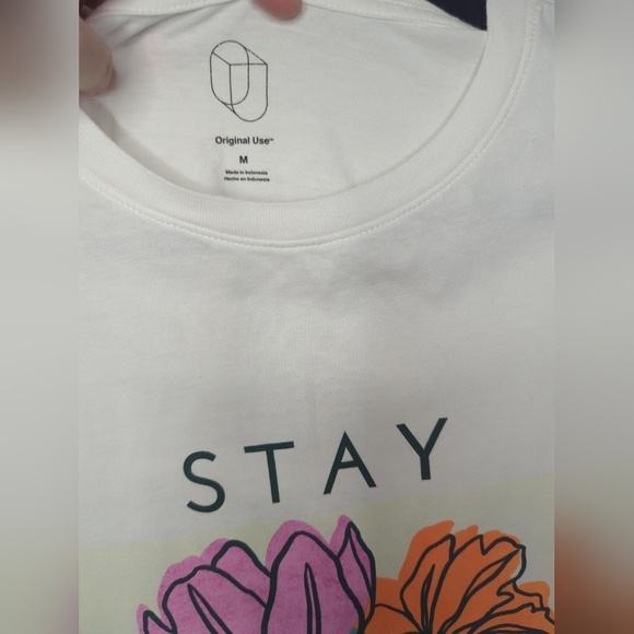 "Stay Fresh" Floral White T Shirt size M - Picture 9 of 16